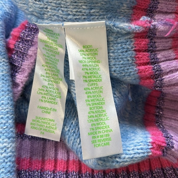 Lilly Pulitzer Verna Sweater Pom Pom Blue Pink Womens Crewneck Sz M - Picture 10 of 14